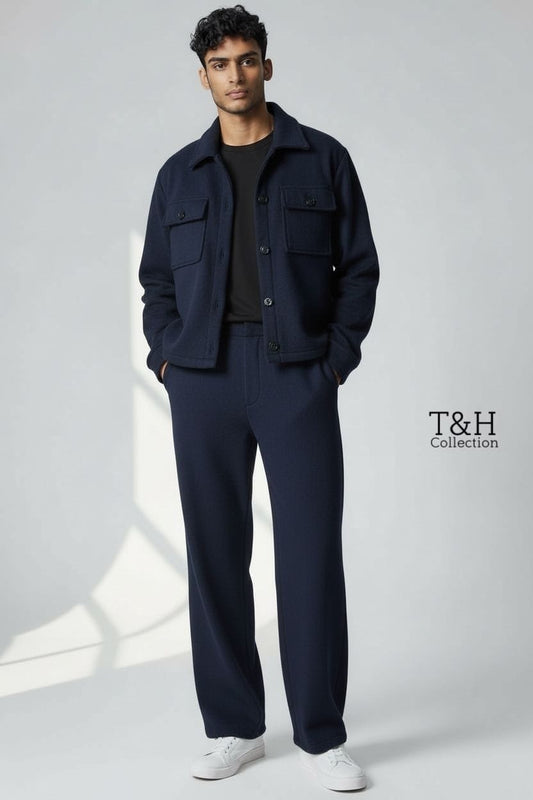 Artical Winter Open  Button Mens 2pc Tracksuit  Stuff double fleece